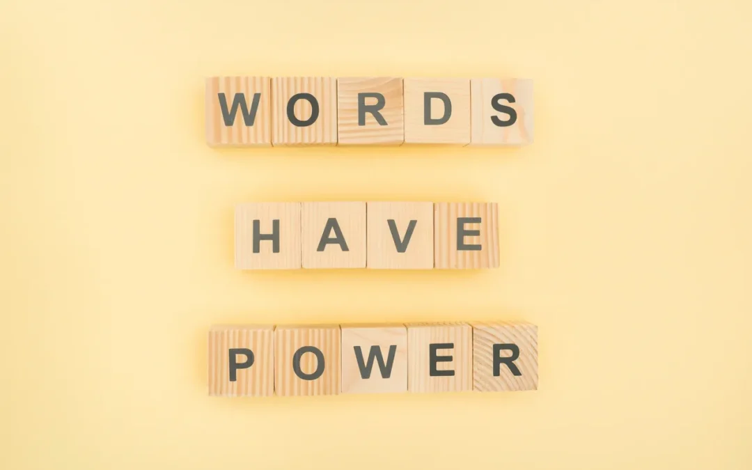 Words have power letters placed on yellow background